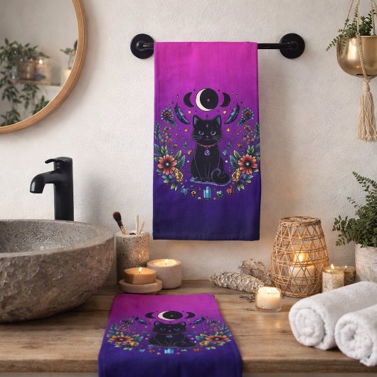 Chat Noir Céleste Mystique Violet Rose
