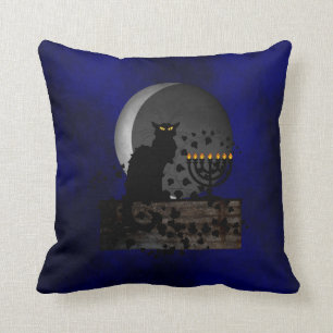 Chat Noir Chanukah met Menorah Kussen