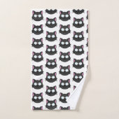 Chat noir Chat noir Chat gris Chat portant des lun (Serviette à main)