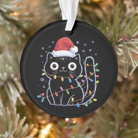 Chat noir chat Père Noël lumières de Noël Meow Kit (Arbre)