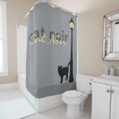 Chat Noir Chat Silhouette Douche Rideau (En situation)