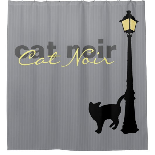 Chat Noir Chat Silhouette Douche Rideau (Devant)