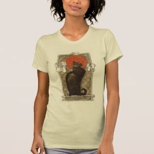 Chat noir / Conversation ~ T-shirt bio Art nouveau