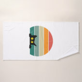Chat noir Coucher de soleil Coucher de soleil Vint (Serviette de bain)