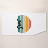 Chat noir Coucher de soleil Coucher de soleil Vint (Serviette de bain)