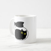 Chat Noir Curieux dans un Mug Pot à Café (Devant gauche)