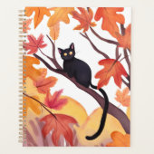 Chat Noir dans un Arbre | Automne Tombe Effrayant  (Devant)