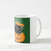 Chat Noir Dans Une Mug Citrouille (Devant droit)