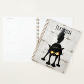 Chat noir de dessin animé drôle et féroce (Devant avec enveloppe)