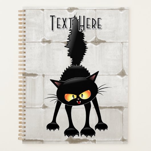 Chat noir de dessin animé drôle et féroce (Devant)