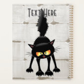 Chat noir de dessin animé drôle et féroce (Dos)