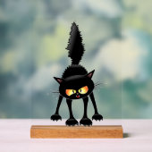 Chat noir de dessin animé drôle et féroce (Neutre)