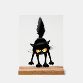Chat noir de dessin animé drôle et féroce (Recto)