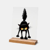 Chat noir de dessin animé drôle et féroce (Angle)