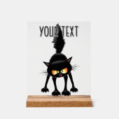 Chat noir de dessin animé drôle et féroce  (Recto)