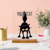 Chat noir de dessin animé drôle et féroce  (Mariage)