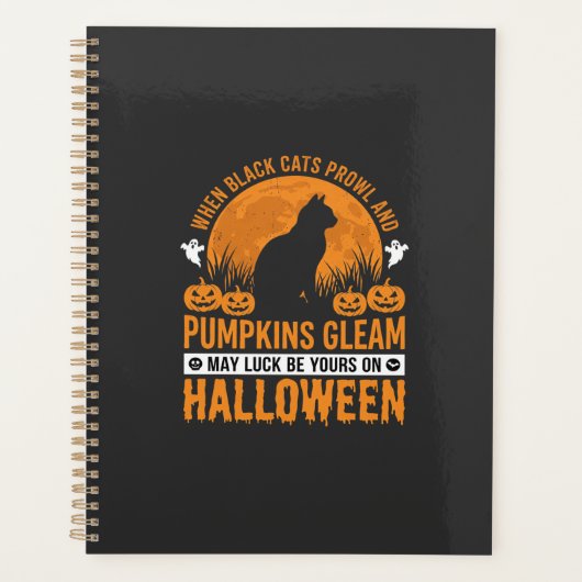 Chat noir de Halloween Citrouille Lune Design_1 (Devant)
