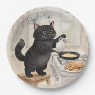 Chat noir de KItty Kichen, assiettes en papier