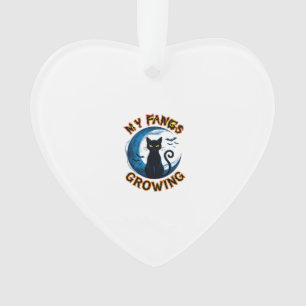Chat noir de la lune bleue d'Halloween aux crocs g