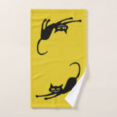 Chat noir de sourire (Serviette à main)