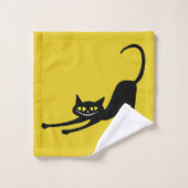 Chat noir de sourire (Gant de toilette)