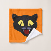 Chat noir d'Halloween (Gant de toilette)