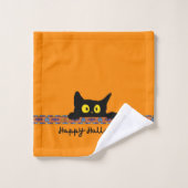 Chat noir d'Halloween (Gant de toilette)