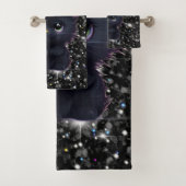 Chat noir d'Halloween blanc mignon (En situation)