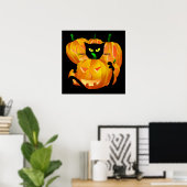Chat noir d'Halloween et affiche Citrouille (Bureau à domicile)