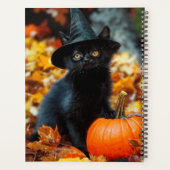 Chat noir d'Halloween et Citrouille (Dos)