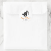 Chat noir Doodé Autocollants Halloween personnalis (Sac)