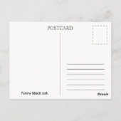 Chat noir drôle. Carte postale (Dos)