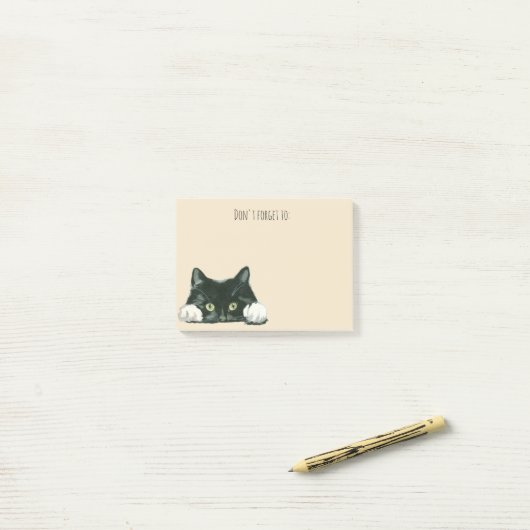 chat noir drôle de notes de post-it de chat (Sur un bureau)