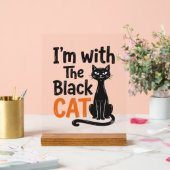 Chat noir drôle gravure vintage Halloween Design (Mariage)