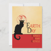 Chat Noir Earth Day Kaart (Achterkant)