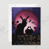 Chat Noir Easter Feestdagenkaart (Voorkant / Achterkant)