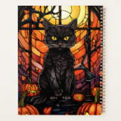 Chat noir Éffrayant en verre (Dos)