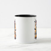 Chat noir éffrayant Halloween Mug (Centre)