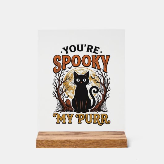 Chat Noir Effrayant Pun Halloween Gravure Vintage (Recto)