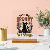 Chat Noir Effrayant Pun Halloween Gravure Vintage (Mariage)