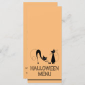 Chat Noir Élégant, Menu Halloween (Devant / Derrière)