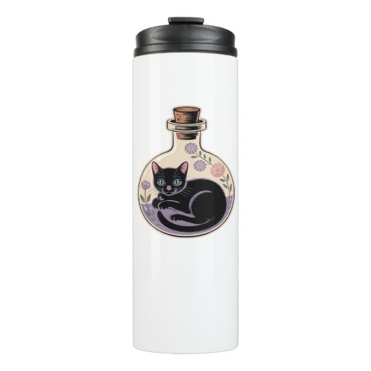 Chat noir en bouteille de potion T-shirt classique (Devant)