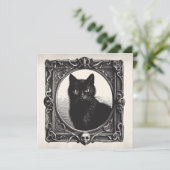 Chat Noir En Éffrayant Cadre Goth Flat Carte de vo (Debout devant)