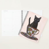 Chat noir en Teacup (Devant avec enveloppe)