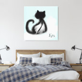 Chat noir en toile épistée du ciel (Insitu(Chambre))
