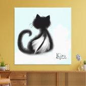 Chat noir en toile épistée du ciel (Insitu(Salon))