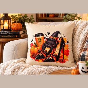 Chat noir ensorcelé Coussin d'Halloween – Talons g