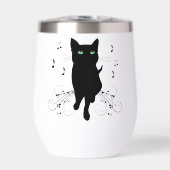 Chat noir entouré de notes de musique murmurantes (Avant)