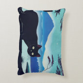 Chat noir épais et chat automnal Accent Coussin (Dos(Vertical))