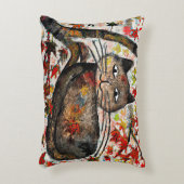 Chat noir épais et chat automnal Accent Coussin (Devant(Vertical))